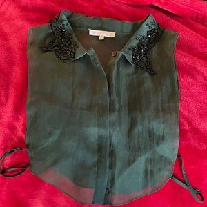 Unique beaded silk dickie